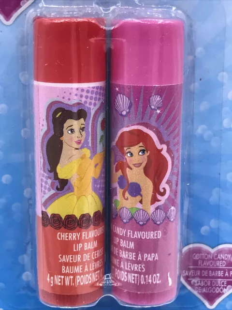 Disney Princesses (2) Cherry + Cotton Candy Flavored Lip Balm 0.14oz Chap Stick 2