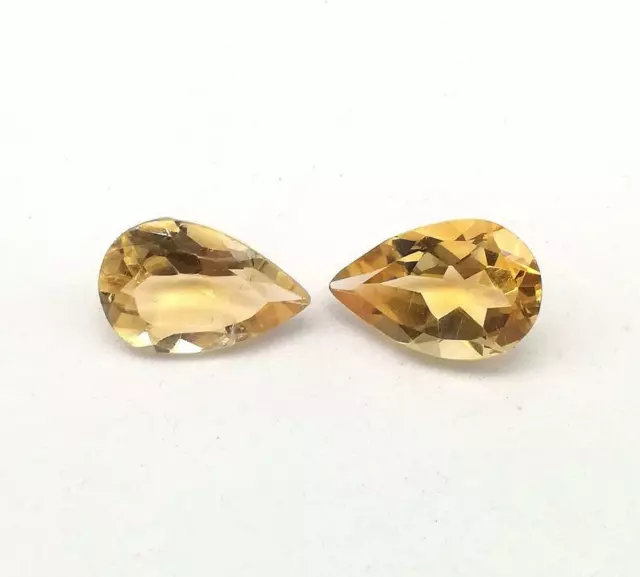 Naturel Citrine 9x6 MM Poire Coupe 12 Pièces Lot Calibré Taille Libre Gemme