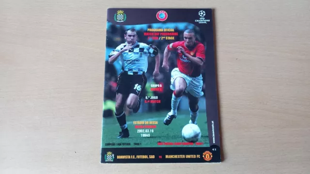Boavista v Manchester United Man Utd Champions League 2001/02 FREE POST