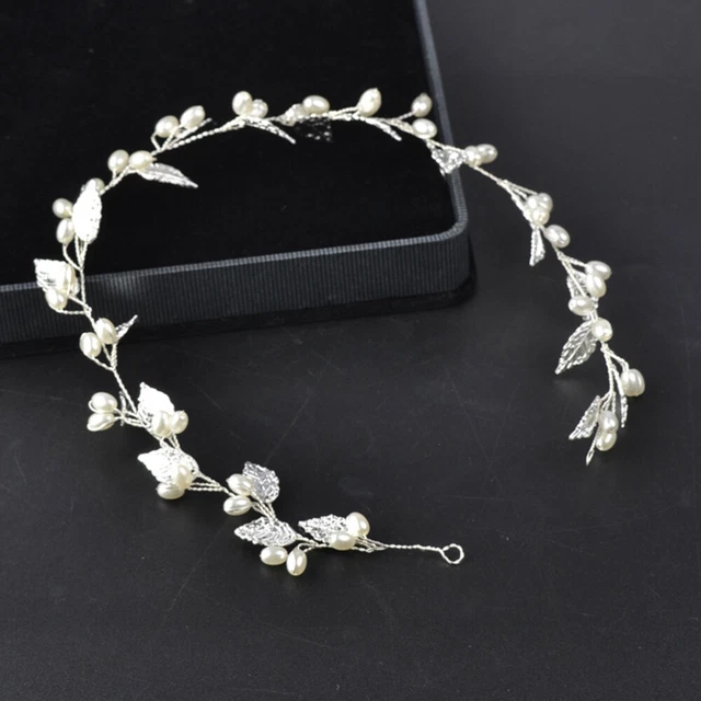 Fascia Matrimonio Perle Foglie Sposa Headwear Accessorio Capelli per