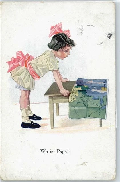 50677368 - LANDKARTE , Wo ist Papa AKU2 Militaer Karikatur EUR 4,98