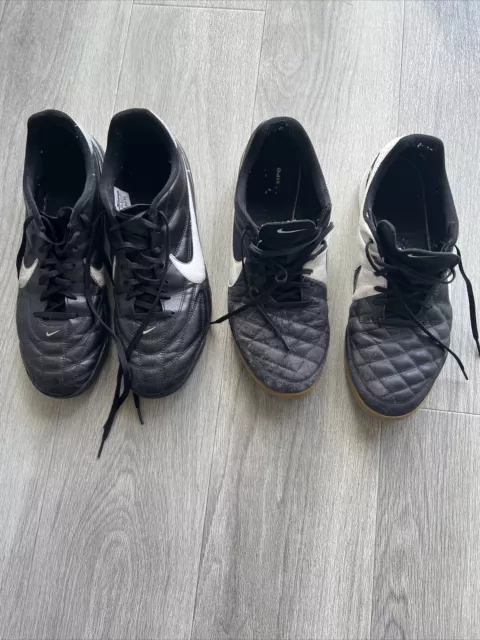 2 Pairs of Nike Men’s Football Trainers - One pair Indoor, One pair Astro- UK 12