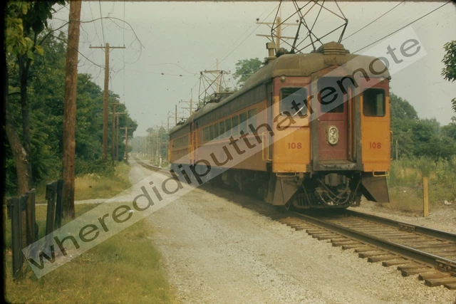 Orig. Slide CSS Chicago S. Shore & S. Bend 108 PCM Interurban Michigan City 1973
