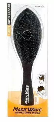 Black Ice Magic Wave Long Curved Wave Brush Hard Premium Boar