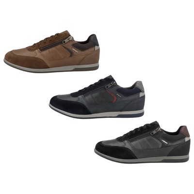 Bally Bally Homme Bleu Cuir Veau Et Perforé Tissu Baskets Herk-U-29 