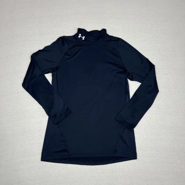 Under Armour Shirt Medium Black Cold Gear Mock Turtle Long Sleeve Compression