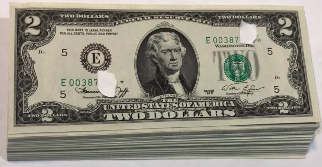 1976 Richmond $2 CU STAR Federal Reserve Note. FR1935E*. CONSECUTIVES AVAILABLE!