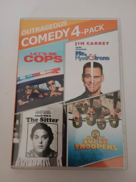 Comedy 4  Pack Let’s Be Cops/Me Myself & Irene/The Sitter/Super Troopers (DVD)