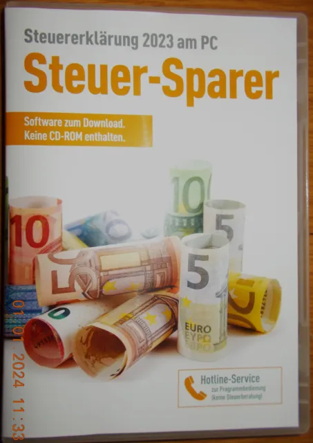 STEUER-SPARER 2024 FÜR die Steuererklärung 2023 am PC EUR 16,90 - PicClick  DE