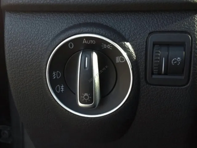 Fits VW Polo 9N  9N2  6R  Aluring für Lichtschalter / Alu Ring