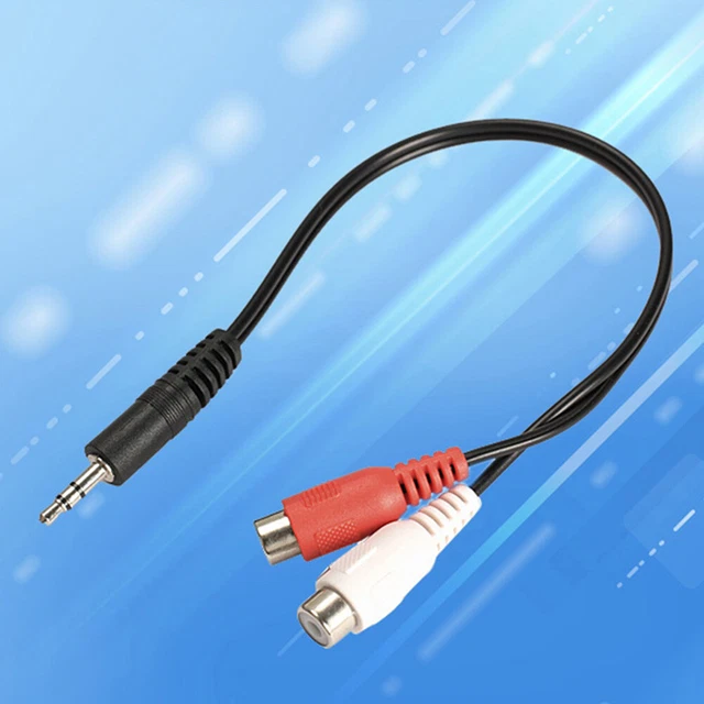 3.5mm Male to 2 RCA Female Jack Stereo Audio Cable Converter Adapter DC3
