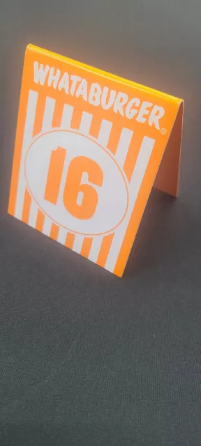 Individual WHATABURGER Restaurant Table Tent Number 16 - Modern Glossy