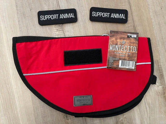 NWT Support Service Animal Vest Red Harness size LARGE + PATCH Therapy Dog ESA