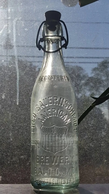 Rare Antique Fred Bauernschmidt Baltimore Beer Bottle With Matching Stopper!