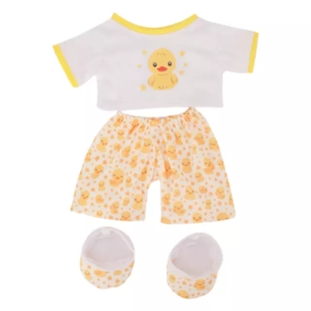 Nounours Ours Vêtements Jaune Canard Pyjama & Pantoufles - 16 "/ 40cm Build Une