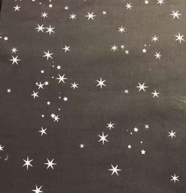 Stars on black/ dark grey background fabric Fat Quarter 50 x 50cm sewing