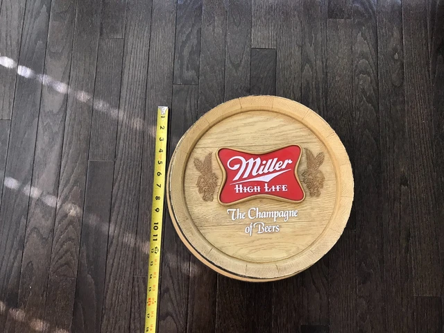 Miller High Life Champagne of Beers Round Hanging Sign Vintage Sign