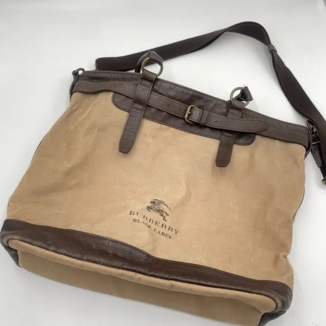 Burberry Black Label tote bag Shoulder bag 2way leather brown Tan 174