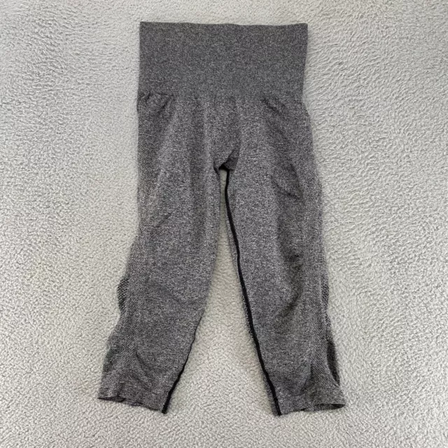 Ivy Park Leggings Womens Large Beyonce Workout Seamless Capri Cropped Gray Gym