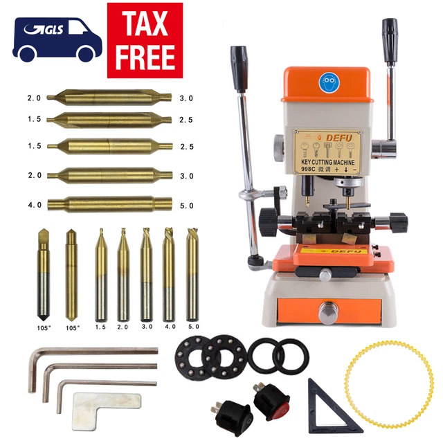 998C Key Cutting Copying Machine Locksmith Duplicating Tool 220V EU w/ cutters
