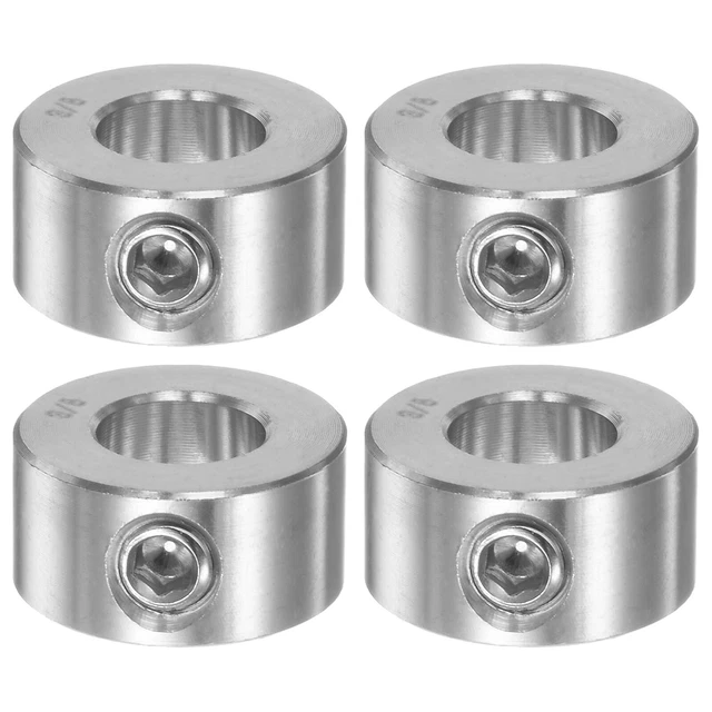 4pcs 3/8" Bore Stainless Steel Set Screw Shaft Collars, 3/4" OD, 3/8" Width