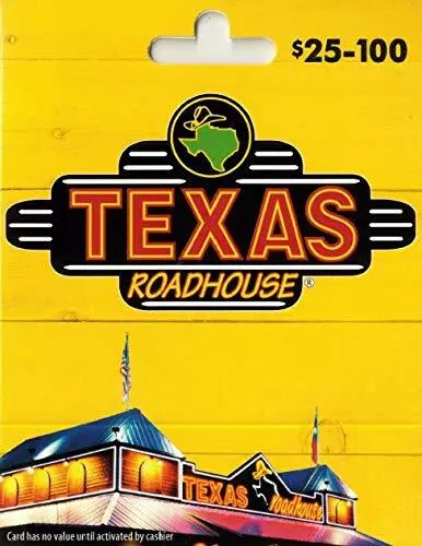 Texas Roadhouse Restaurant Gift Card 150 100 50 Mom Dad Friends Work Meal Snacks