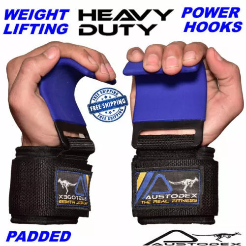 Weight Lifting Power Hooks Power Grips Wrist Support Bar Straps Gym Hook Gloves