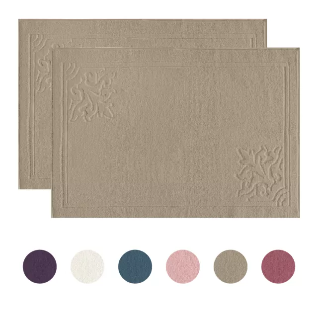 2er-Set Frottee Duschvorleger Badvorleger 50x70 cm Badteppich Badematte Angelo