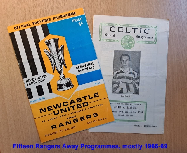 RANGERS FC FOOTBALL programmes - 15 away games 1966-69 £26.68 - PicClick UK