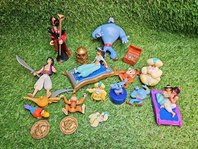 VINTAGE ALADDIN DISNEY Figures Bundle Jafar Jasmine Abu Sultan Genie £ ...