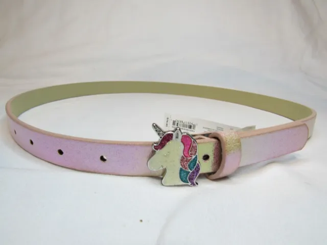 THE CHILDRENS PLACE Girls Pink Unicorn Belt Size 8-16 24" to 30" buckle