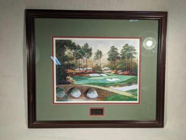 Augusta Golf Course Signed Charles Beck Framed 16x20 ~ 12th Hole Golden Bell