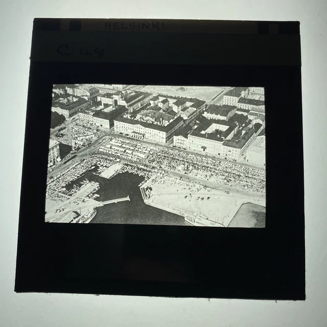 Antique Magic Lantern Slide Helsinki From The Air Finland