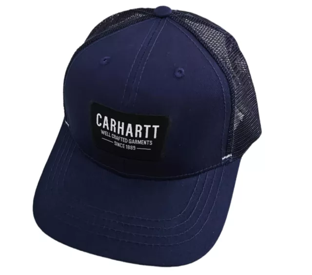 CARHARTT Snap Back Trucker / Baseball Cap Biker / Skater / Cafe Racer Navy Blue