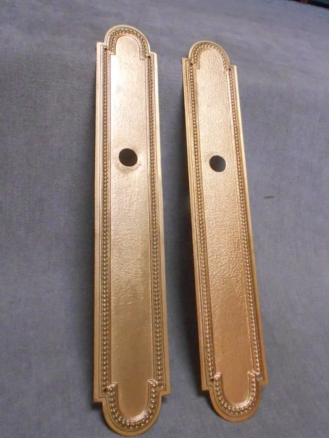 FRENCH Pair of Vintage Brass door beaded FINGER Plates