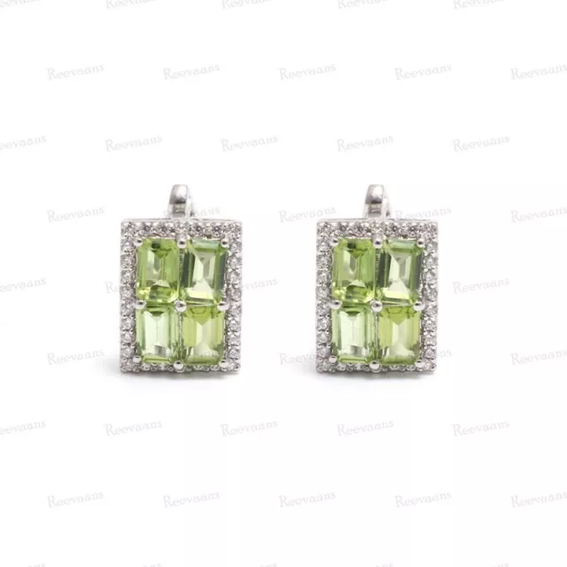 Natürlich Peridot Oktagon Schliff Edelstein 925 Sterling Silber für Herren