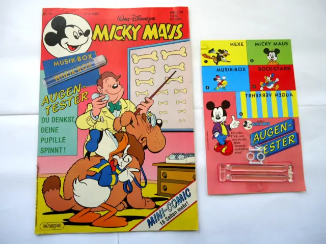 Micky Maus Heft Nr.18 vom 27.4.1989 mit Mini-Comic Nr.25 und Beilage