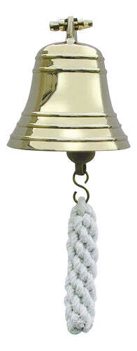 Schiffsglocke, Messing schwer, mit Halter & Bändsel, Ø: 10cm