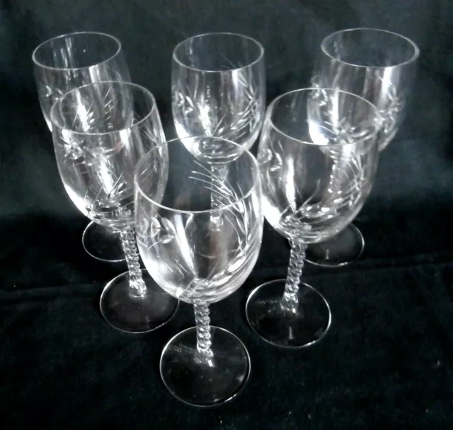 6 Verres à  VIN ROUGE en cristal d'Arques, modèle  Fleury taille Epi, 19,5 cl