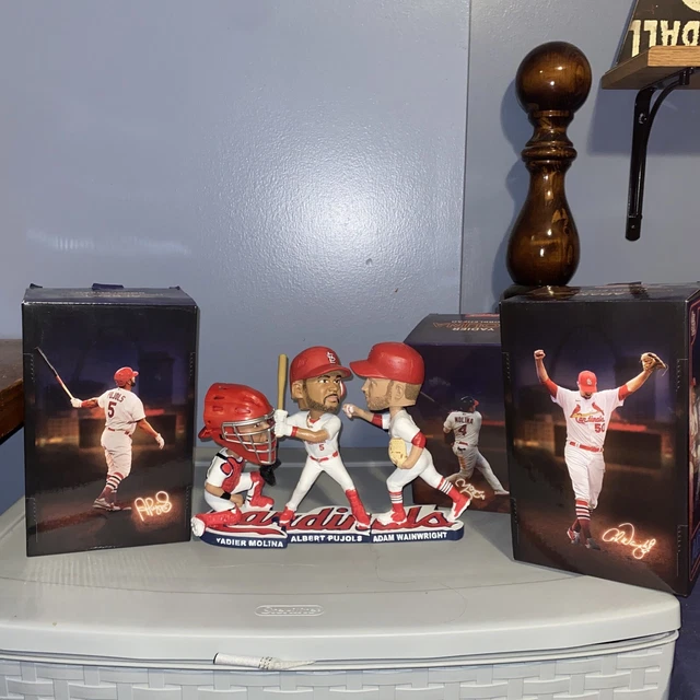 St Louis Cardinals Legends Bobblehead SET OF 3: Pujols, Wainwright, Molina - NIB
