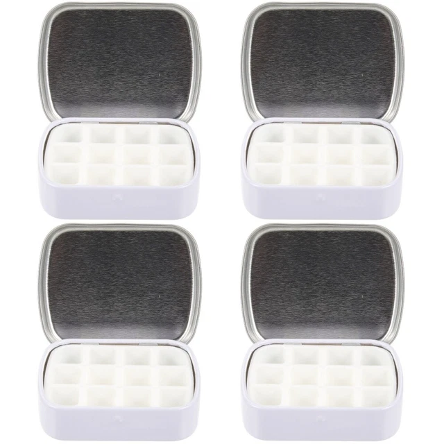 4 Sätze leer Aquarelldose Paletten-Farbkoffer Aquarellbox