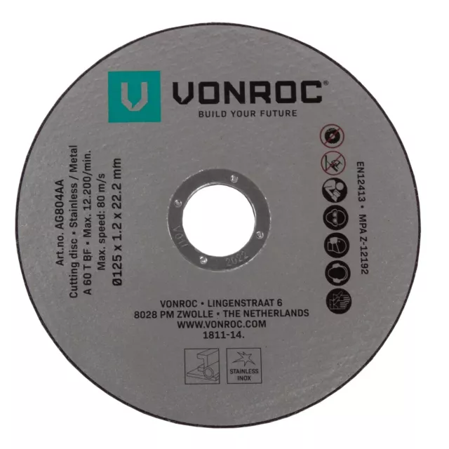 VONROC Lot de disques à découper - pour métal et acier - 12 pièces 2