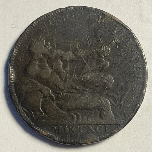 1791 Let Glasgow Flourish Half Penny Conder Token - (P5-29xa)