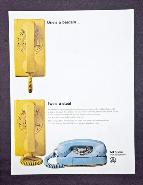 Bell telephone system ad vintage 1966 original rotary phone advertisement