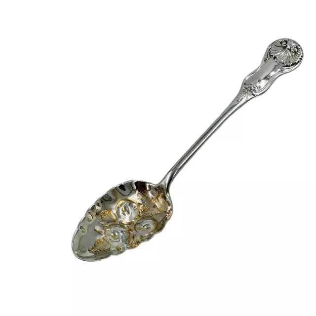 Georgian Silver Scottish Berry Spoon Rare Pattern Solid Sterling 1830 (2203/9KNY