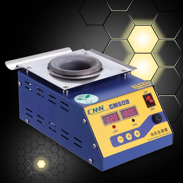 CM508 Digital Display Solder Pot Bath Titanium Alloy Round Soldering Pot Compact