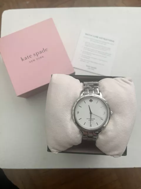 Kate Spade New York Womens Morningside Watch, White Dial, Stainless Steel Band
