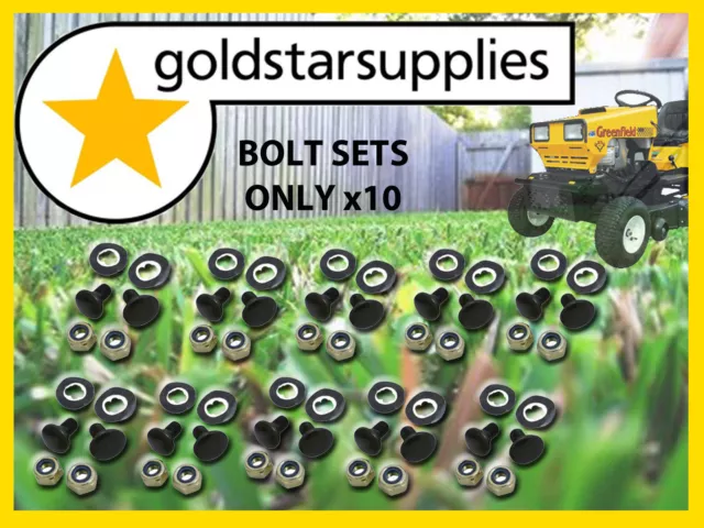 Ride on Mower bolt, nut & washer sets x 10 to suit Greenfield Ride-on mowers