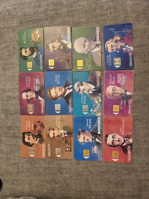 LOT DE 5 TELECARTES 50 unités 1993-94 FIGURES des TELECOMMUNICATIONS