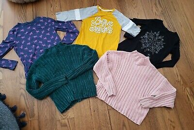 Girl's Fall Clothes Size L 10/12 Youth Lot of 5 Cat&Jack🤍Art Class